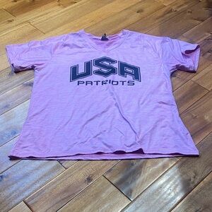 Pink USA Patriots Women's V Neck Tee